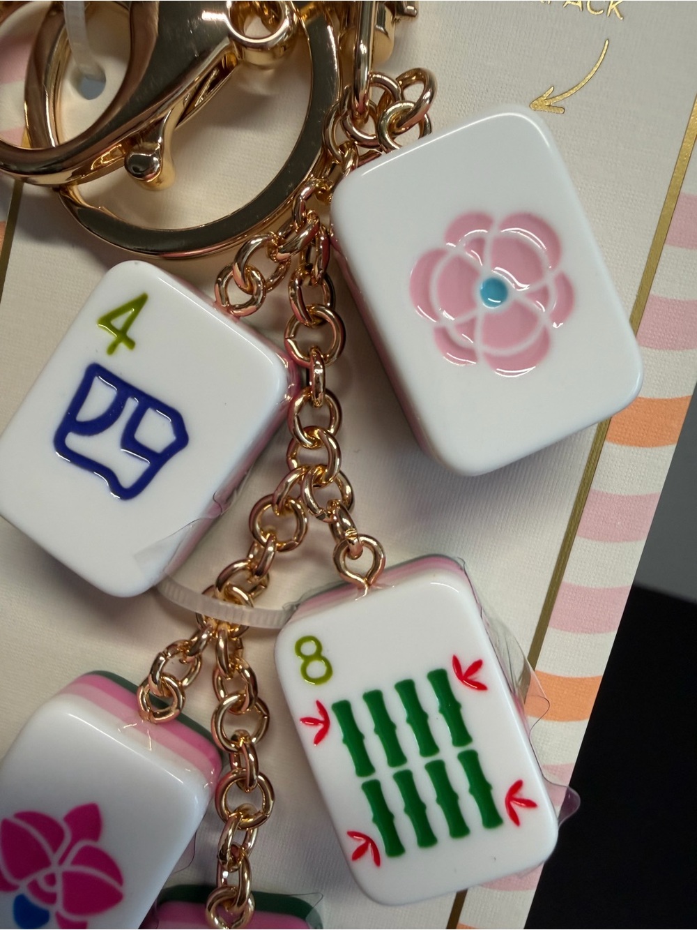 Piper K | Pink & Green Mahjong Tile Bag Charm ๐๏ธ - Picture 4 of 9